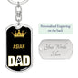 Cat Key Ring Asian Cat Dad King Keychain Stainless Steel or 18k Gold-Express Your Love Gifts