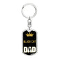 Cat Key Ring Black Cat Cat Dad King Keychain Stainless Steel or 18k Gold-Express Your Love Gifts