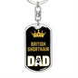 Cat Key Ring British Shorthair Cat Dad King Keychain Stainless Steel or 18k Gold-Express Your Love Gifts