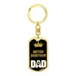 Cat Key Ring British Shorthair Cat Dad King Keychain Stainless Steel or 18k Gold-Express Your Love Gifts