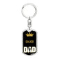 Cat Key Ring Calico Cat Dad King Keychain Stainless Steel or 18k Gold-Express Your Love Gifts