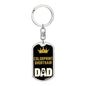 Cat Key Ring Colorprint Shorthair Cat Dad King Keychain Stainless Steel or 18k Gold-Express Your Love Gifts