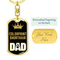 Cat Key Ring Colorprint Shorthair Cat Dad King Keychain Stainless Steel or 18k Gold-Express Your Love Gifts