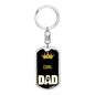 Cat Key Ring Curl Cat Dad King Keychain Stainless Steel or 18k Gold-Express Your Love Gifts