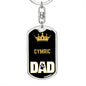 Cat Key Ring Cymric Cat Dad King Keychain Stainless Steel or 18k Gold-Express Your Love Gifts