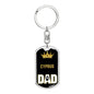Cat Key Ring Cyprus Cat Dad King Keychain Stainless Steel or 18k Gold-Express Your Love Gifts