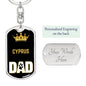 Cat Key Ring Cyprus Cat Dad King Keychain Stainless Steel or 18k Gold-Express Your Love Gifts
