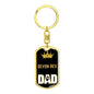 Cat Key Ring Devon Rex Cat Dad King Keychain Stainless Steel or 18k Gold-Express Your Love Gifts