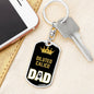 Cat Key Ring Diluted Calico Cat Dad King Keychain Stainless Steel or 18k Gold-Express Your Love Gifts
