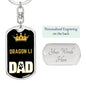Cat Key Ring Dragon Li Cat Dad King Keychain Stainless Steel or 18k Gold-Express Your Love Gifts