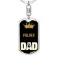 Cat Key Ring Foldex Cat Dad King Keychain Stainless Steel or 18k Gold-Express Your Love Gifts
