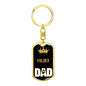 Cat Key Ring Foldex Cat Dad King Keychain Stainless Steel or 18k Gold-Express Your Love Gifts