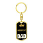 Cat Key Ring Housecat Cat Dad King Keychain Stainless Steel or 18k Gold-Express Your Love Gifts