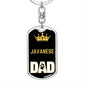 Cat Key Ring Javanese Cat Dad King Keychain Stainless Steel or 18k Gold-Express Your Love Gifts