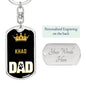 Cat Key Ring Khao Cat Dad King Keychain Stainless Steel or 18k Gold-Express Your Love Gifts
