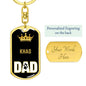 Cat Key Ring Khao Cat Dad King Keychain Stainless Steel or 18k Gold-Express Your Love Gifts