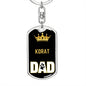 Cat Key Ring Korat Cat Dad King Keychain Stainless Steel or 18k Gold-Express Your Love Gifts