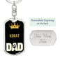 Cat Key Ring Korat Cat Dad King Keychain Stainless Steel or 18k Gold-Express Your Love Gifts
