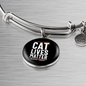 Cat Lives Matter Bracelet Stainless Steel or 18k Gold Circle Bangle-Express Your Love Gifts