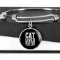 Cat Lives Matter Bracelet Stainless Steel or 18k Gold Circle Bangle-Express Your Love Gifts