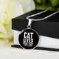 Cat Lives Matter Circle Necklace Stainless Steel or 18k Gold 18-22"-Express Your Love Gifts