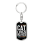 Cat Lives Matter Keychain Stainless Steel or 18k Gold Dog Tag Keyring-Express Your Love Gifts