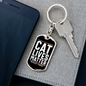 Cat Lives Matter Keychain Stainless Steel or 18k Gold Dog Tag Keyring-Express Your Love Gifts