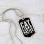 Cat Lives Matter Necklace Stainless Steel or 18k Gold Dog Tag 24" Chain-Express Your Love Gifts