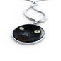 Cat Lover Necklace Black Cat Eyes Circle Pendant Stainless Steel or 18k Gold 18-22"-Express Your Love Gifts