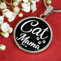 Cat Lover Necklace Cat Mama Necklace Circle Pendant Stainless Steel or 18k Gold 18-22"-Express Your Love Gifts