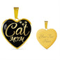 Cat Lover Necklace Cat Mom Heart Pendant Stainless Steel or 18k Gold 18-22"-Express Your Love Gifts
