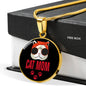 Cat Mom Necklace Circle Necklace Stainless Steel or 18k Gold 18-22"-Express Your Love Gifts