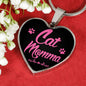 Cat Lover Necklace Cat Momma Heart Pendant Stainless Steel or 18k Gold 18-22"-Express Your Love Gifts
