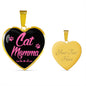 Cat Lover Necklace Cat Momma Heart Pendant Stainless Steel or 18k Gold 18-22"-Express Your Love Gifts