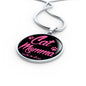 Cat Lover Necklace Cat Momma Necklace Circle Pendant Stainless Steel or 18k Gold 18-22"-Express Your Love Gifts