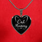 Cat Lover Necklace Cat Mommy Heart Pendant Stainless Steel or 18k Gold 18-22"-Express Your Love Gifts