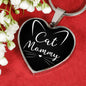 Cat Lover Necklace Cat Mommy Heart Pendant Stainless Steel or 18k Gold 18-22"-Express Your Love Gifts