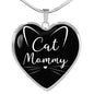 Cat Lover Necklace Cat Mommy Heart Pendant Stainless Steel or 18k Gold 18-22"-Express Your Love Gifts