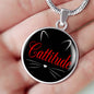 Cat Lover Necklace Catitude Circle Pendant Stainless Steel or 18k Gold 18-22"-Express Your Love Gifts