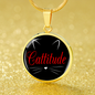 Cat Lover Necklace Catitude Circle Pendant Stainless Steel or 18k Gold 18-22"-Express Your Love Gifts
