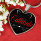 Cat Lover Necklace Catitude Heart Pendant Stainless Steel or 18k Gold 18-22"-Express Your Love Gifts