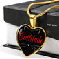 Cat Lover Necklace Catitude Heart Pendant Stainless Steel or 18k Gold 18-22"-Express Your Love Gifts