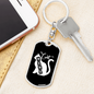 Cat Mama Mom Keychain Stainless Steel or 18k Gold Dog Tag Keyring-Express Your Love Gifts