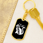 Cat Mama Mom Keychain Stainless Steel or 18k Gold Dog Tag Keyring-Express Your Love Gifts