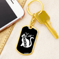 Cat Mama Mom Keychain Stainless Steel or 18k Gold Dog Tag Keyring-Express Your Love Gifts