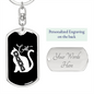 Cat Mama Mom Keychain Stainless Steel or 18k Gold Dog Tag Keyring-Express Your Love Gifts