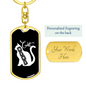 Cat Mama Mom Keychain Stainless Steel or 18k Gold Dog Tag Keyring-Express Your Love Gifts