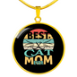 Cat Mom Best Ever Circle Necklace Stainless Steel or 18k Gold 18-22-Express Your Love Gifts