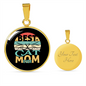Cat Mom Best Ever Circle Necklace Stainless Steel or 18k Gold 18-22-Express Your Love Gifts