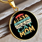 Cat Mom Best Ever Circle Necklace Stainless Steel or 18k Gold 18-22-Express Your Love Gifts